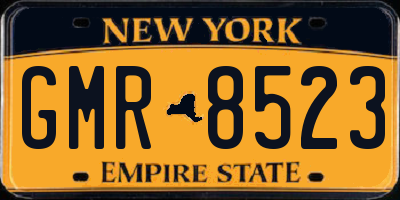 NY license plate GMR8523