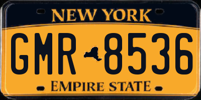 NY license plate GMR8536