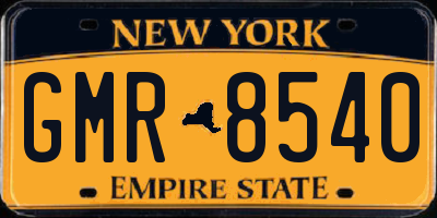 NY license plate GMR8540