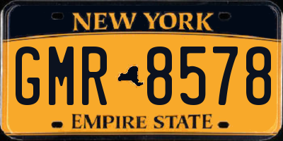 NY license plate GMR8578