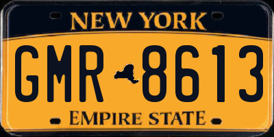 NY license plate GMR8613