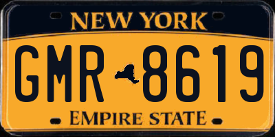 NY license plate GMR8619