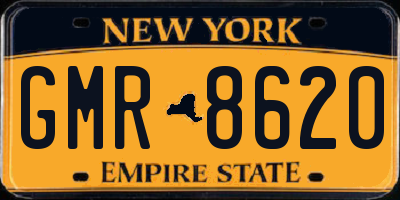 NY license plate GMR8620