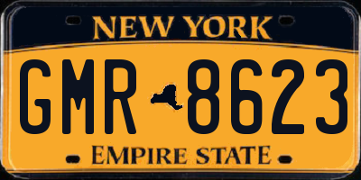 NY license plate GMR8623