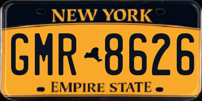 NY license plate GMR8626