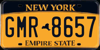 NY license plate GMR8657