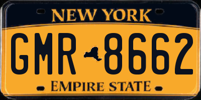 NY license plate GMR8662