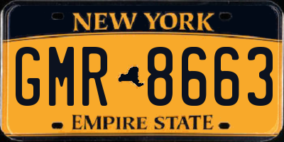 NY license plate GMR8663
