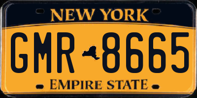 NY license plate GMR8665