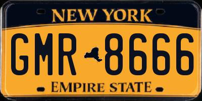 NY license plate GMR8666