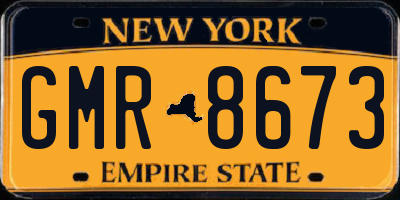 NY license plate GMR8673