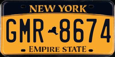 NY license plate GMR8674