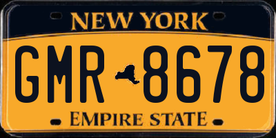 NY license plate GMR8678