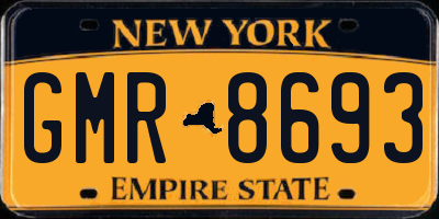 NY license plate GMR8693