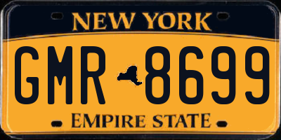 NY license plate GMR8699