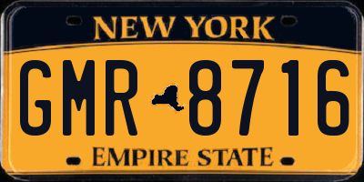 NY license plate GMR8716