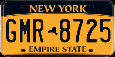 NY license plate GMR8725