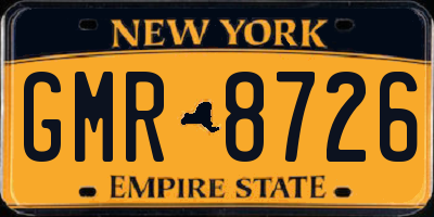 NY license plate GMR8726