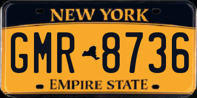 NY license plate GMR8736