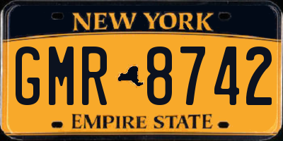 NY license plate GMR8742
