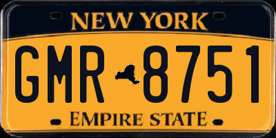 NY license plate GMR8751
