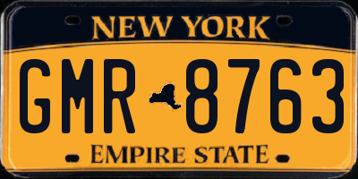 NY license plate GMR8763