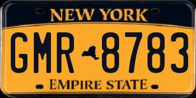 NY license plate GMR8783