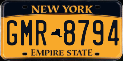 NY license plate GMR8794