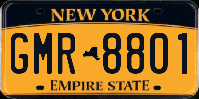NY license plate GMR8801