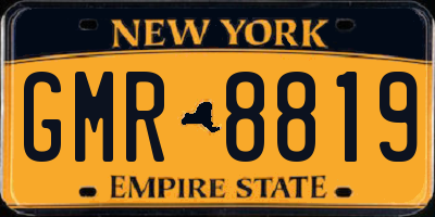 NY license plate GMR8819