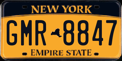 NY license plate GMR8847