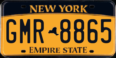 NY license plate GMR8865