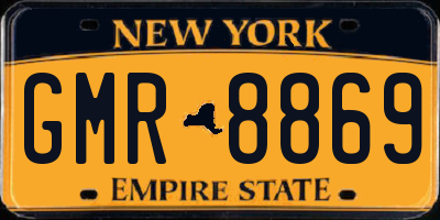 NY license plate GMR8869