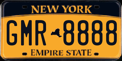NY license plate GMR8888