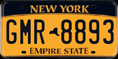 NY license plate GMR8893