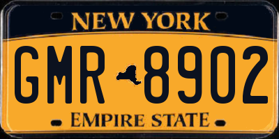 NY license plate GMR8902