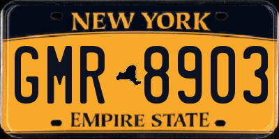 NY license plate GMR8903