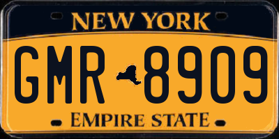 NY license plate GMR8909