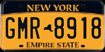 NY license plate GMR8918