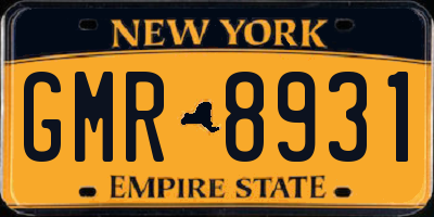 NY license plate GMR8931