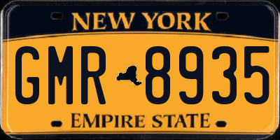NY license plate GMR8935