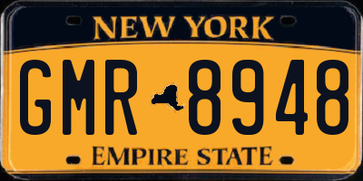 NY license plate GMR8948
