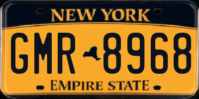 NY license plate GMR8968