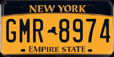 NY license plate GMR8974