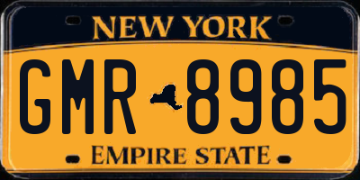 NY license plate GMR8985