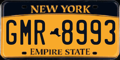 NY license plate GMR8993