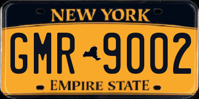 NY license plate GMR9002