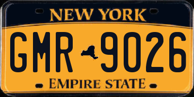 NY license plate GMR9026