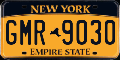 NY license plate GMR9030