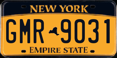 NY license plate GMR9031